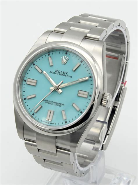 oyster perpetual rolex blue dial|rolex oyster perpetual 41 tiffany.